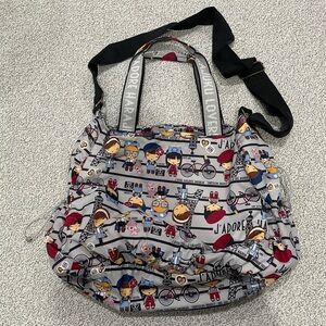 Harajuku lovers  style large bag girls Paris Eiffel Tower